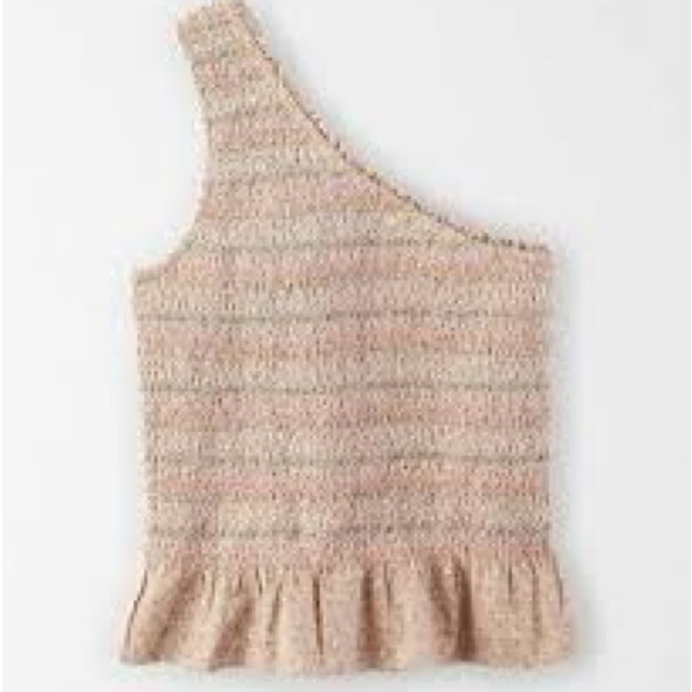 AMERICAN EAGLE SMOCKED ONE SHOULDER TANK TOP / MULTICOLOR / SIZE LARGE